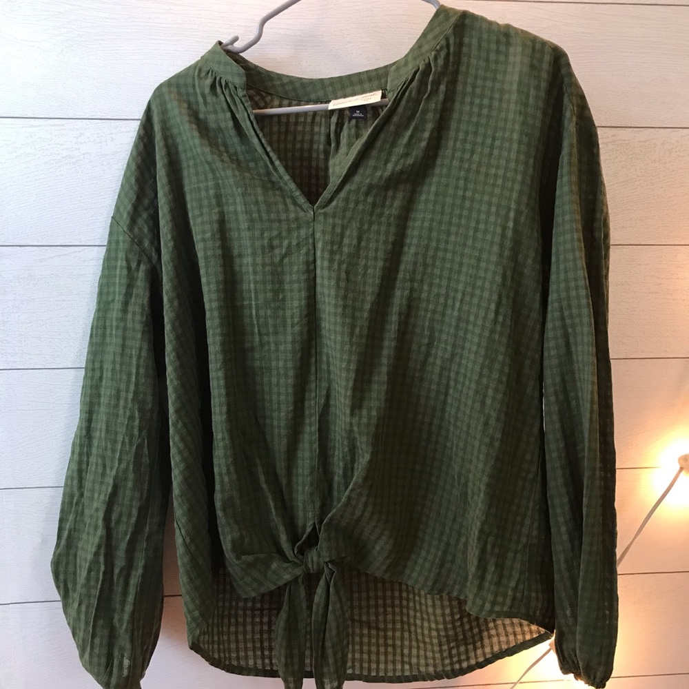 Cute green checkered blouse🤗